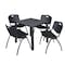 Kee Kee Square Table & Chair Set, Wood, Metal, Plastic Top, Grey TB3030GYBPBK47BK - alternate 1